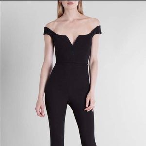 Cushnie Black Finn Off Shoulder Jumpsuit.  New.